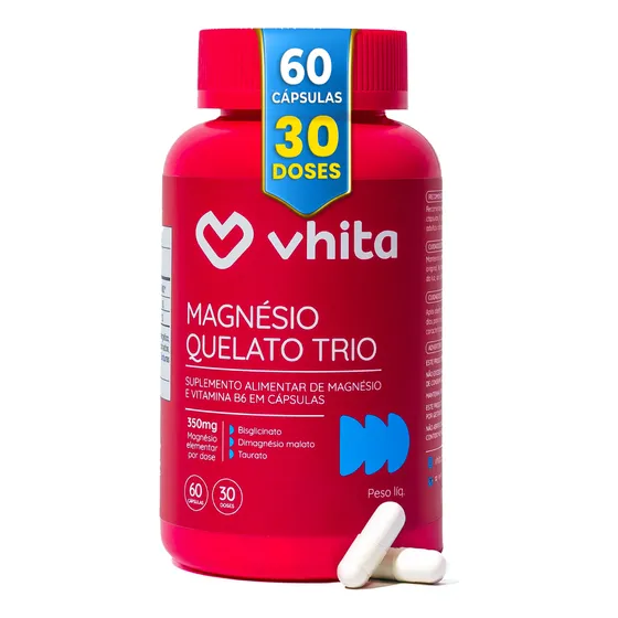 Magnésio Dimalato 60 Cápsulas Vhita - Quelato E Taurato