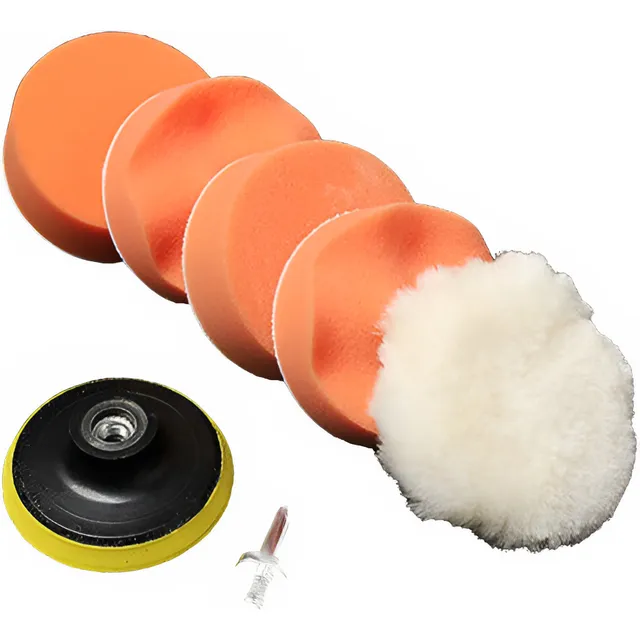 5 Discos Pomos Polichar 8cm Brillar Carro Taladro Polichador