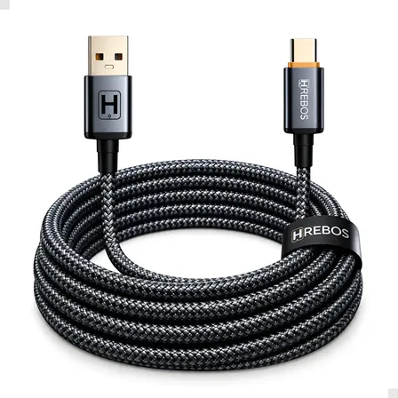 Cabo Usb Tipo C 3 Metros 60w Carregador Celular Reforçado Prateado
