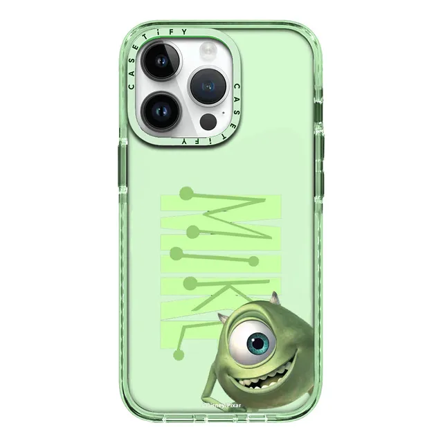 Case iPhone 15 Pro Monsters Inc Mike Verde Transparente