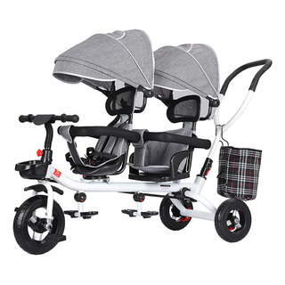 Triciclo Para Niños Gemelar Dos Asiento Ajustable Giratorio Triciclo Para Niños Gemelar Dos Asiento Ajustable Giratorio