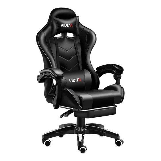 Silla Gamer Vidita GX2000 Vidita Vidita ergonómica negra con tapizado de poliuretano