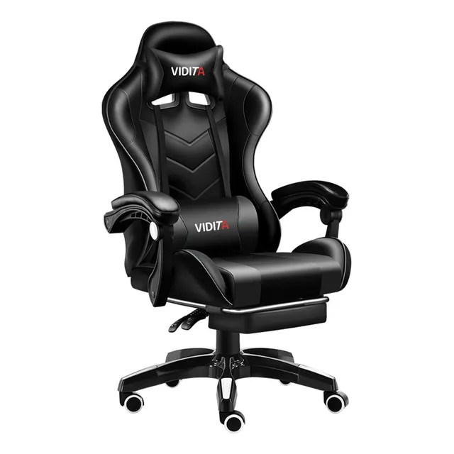 Silla Gamer Vidita GX2000 Vidita Vidita ergonómica negra con tapizado de poliuretano