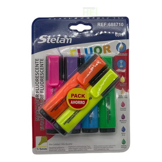 Set De Iluminadores Fluorescentes Resaltadores 6uds Stelan Set De Iluminadores Fluorescentes Resaltadores 6uds Stelan