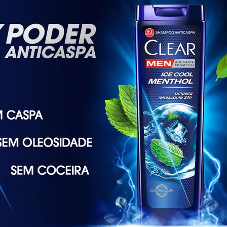 Clear Men Shampoo Anticaspa Ice Cool Menthol 400 ml
