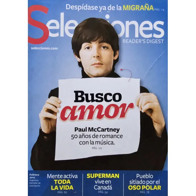 Revista Selecciones #855 Busco Amor. Paul Mccartney. 50 Años
