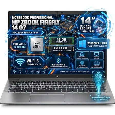 Hp Zbook Firefly 14 G7 Core I5 10310u 16gb Ram 256gb Ssd Fhd Prateado