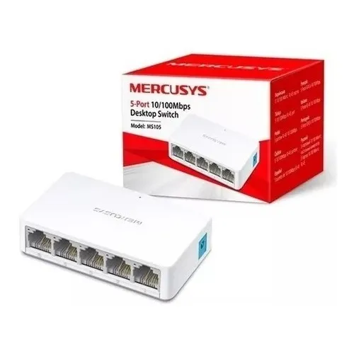 Switch 5 Puertos Mercusys Ms105 10/100mbps Desktop Otiesca