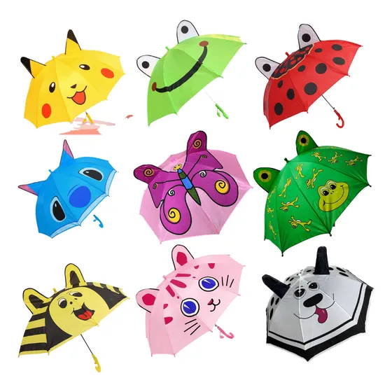 Guarda Chuva Sombrinha Infantil Automática Orelhas Bichinho