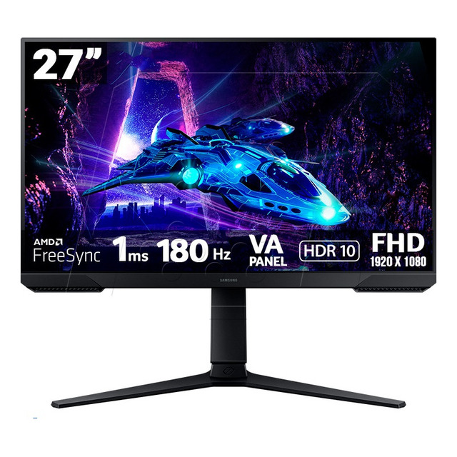 Monitor Samsung Odyssey G3, 27 Va, 180 Hz, 1 Ms, Cor Freesync Preta Monitor Samsung Odyssey G3, 27 Va, 180 Hz, 1 Ms, Cor Freesync Preta