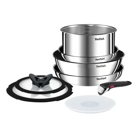 Jogo De Panelas Tefal Ingenio 4 Peças Com Cabo Removível Inox Prateado