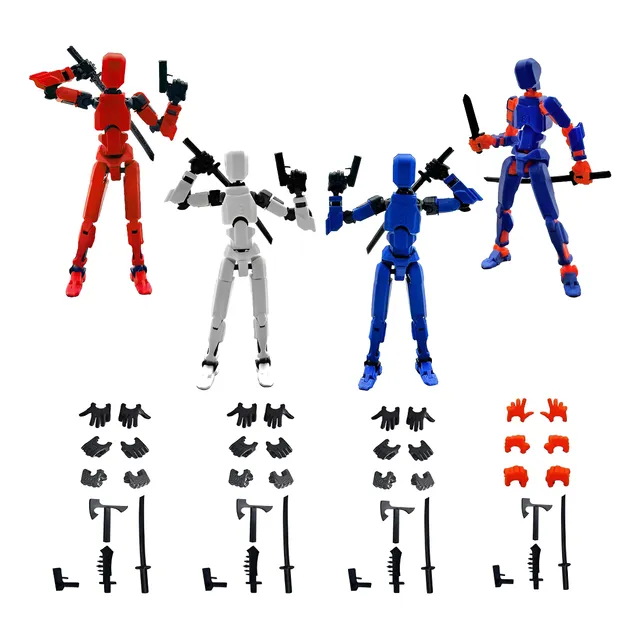 4pcs Figura Articulada Dummy Multi-jointed Movable