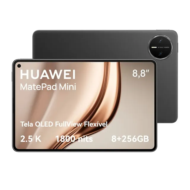 Tablet Huawei Matepad Mini Edição Standard 8+256 Gb Tela Oled Fullview Flexível De 8,8 2,5k 120 Hz Câmera Traseira De 50 Mp Câmera Frontal De 32 Mp 6400mah Huawei Notes Wi-fi 7 Preto