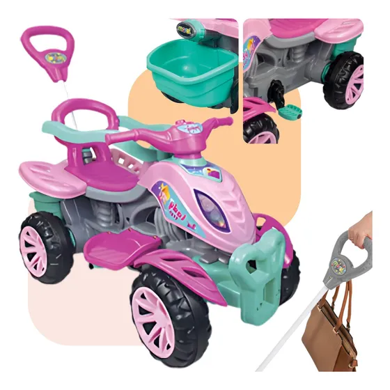 Quadriciclo Infantil Com Pedal Carrinho Menina Jipe Cor Jipe Infantil Com Pedal