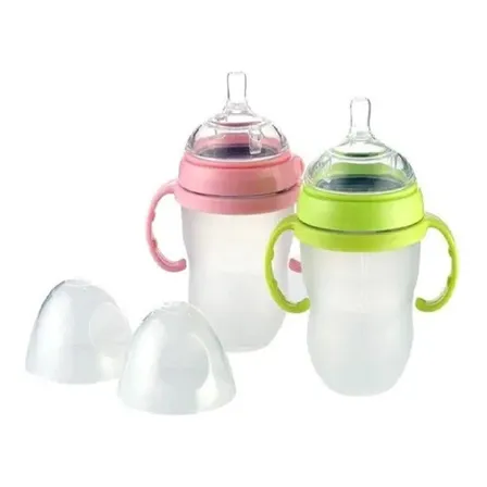 Mamadera Anti Cólicos De Silicona Con Asas 250 Ml Bebes