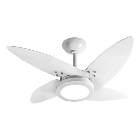 Ventilador Led Paris Branco 4 Pás 220v 1 M Branco 127v / 110v Madeira