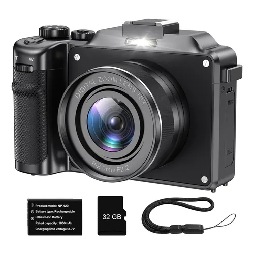 Câmera Digital Compacta Jayden 4K 64 Mpx Com 18x Zoom e Autofoco