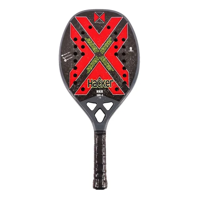 Paleta De Beach Tennis Hacker Fono Level 4 Carbon 12 K