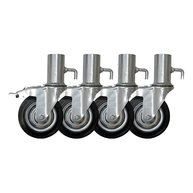 4 Ruedas Para Andamios Tubulares C/ Freno Chapa Y Goma 200mm