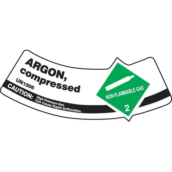 Cilindro Hombro Etiqueta Argon Compressed Un1006 Precaucion