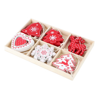 24 Piezas Colgante Colgante De Árbol De Navidad De Madera Br 24 Piezas Colgante Colgante De Árbol De Navidad De Madera Br