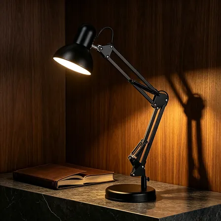 Luminária De Mesa Abajur Quarto Articulável Cabeceira Preto E27