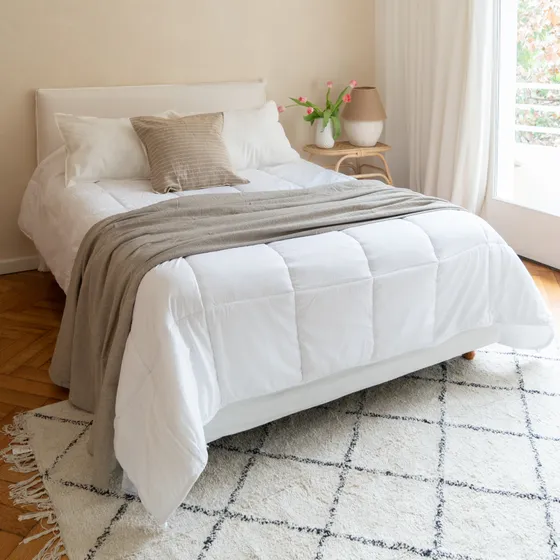 Manta/pie De Cama Queen/king 260x150 De Lino Color Toffee Diseño Liso