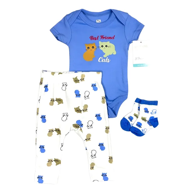Conjunto Ropa Bebe Niño 3 Piezas Hudsonbaby Original Algodon