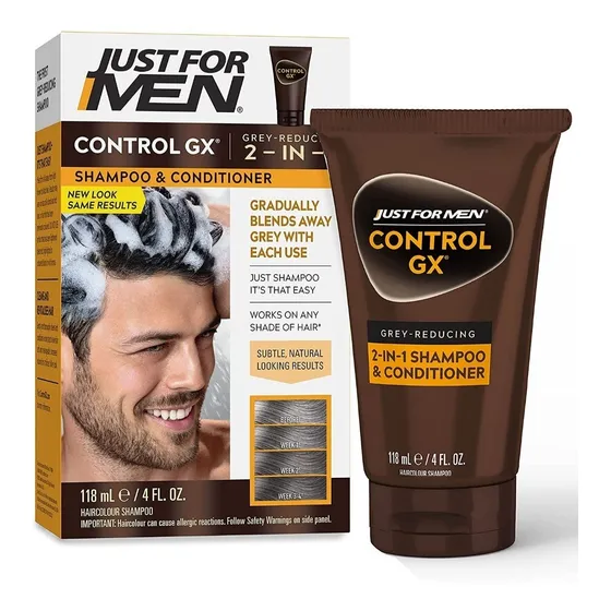  Shampoo Just For Men Gx Reductor Gris Pelo Negro