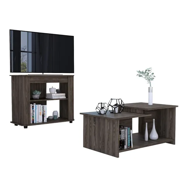 Combo Optimus 2 Rack Tv46 + Mesa De Centro - Coñac 