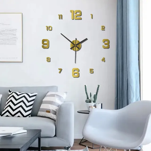 Reloj De Pared Decorativo Moderno Minimalista 40cm Dorado