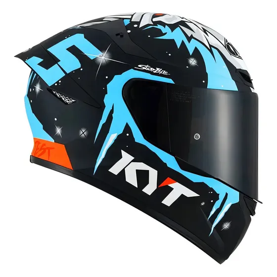 Capacete Esportivo Moto Kyt Tt Course Masia Winter Test Azul Cor 62 Tamanho do capacete 61/XL — foto 2