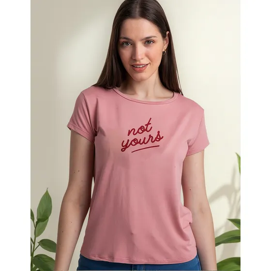 Remera Onyx Estampada Viscosa Not Yours Cuello Redondo Mujer