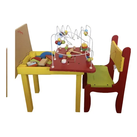 Combo Mesa Didáctica 5 En 1+pizarra + Sillita Multicolor