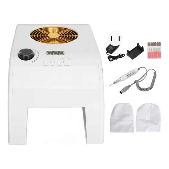 Aspiradora Colectora De Polvo De Uñas 3 En 1 Led Ajustable