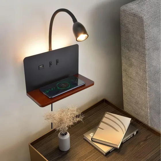 Lámpara De Pared Con Cargador Inalámbrico