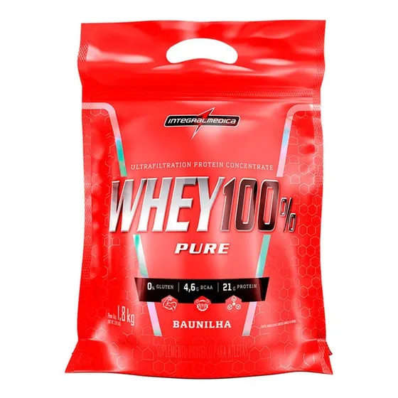Whey 100% Pure Pouch 1,8kg Baunilha Integralmédica