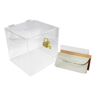 Kit Caja De Acrilico Aldaba 20cm Con Porta Sobres Y Candado Kit Caja De Acrilico Aldaba 20cm Con Porta Sobres Y Candado