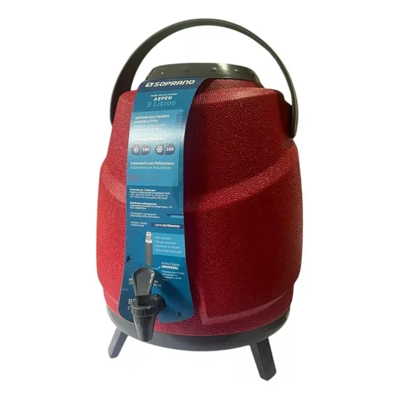 Botijao Termico 9 Litros Estacionario Aspen Soprano Cor Vermelho
