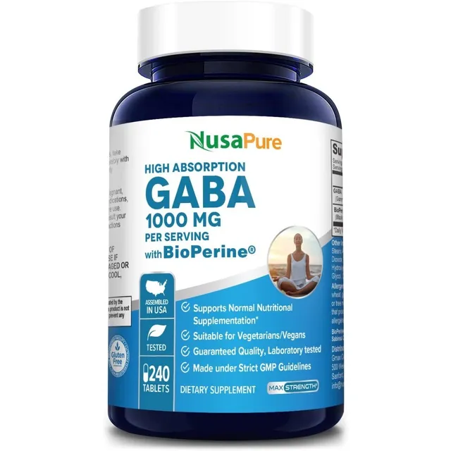 Nusapure Gaba 1000mg 240 Cápsulas Con Bioperine