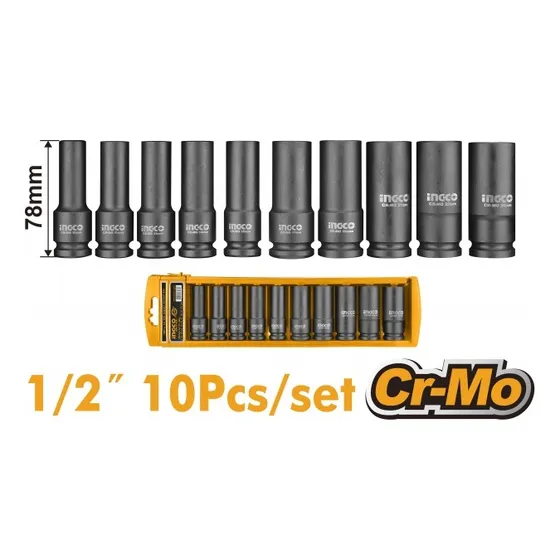 Juego 10 Dados 1/2 Impacto Profundo Ingco Hkissd12102l -smf