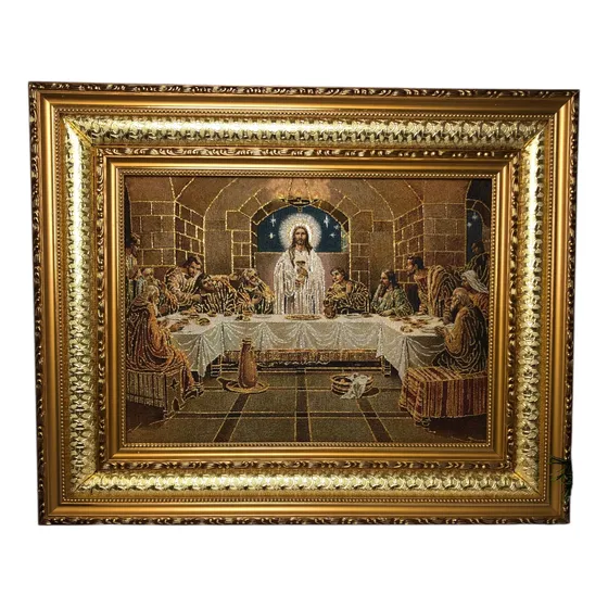 Cuadro Gobelino - La Última Cena 42x53 Cm Tejido A Mano