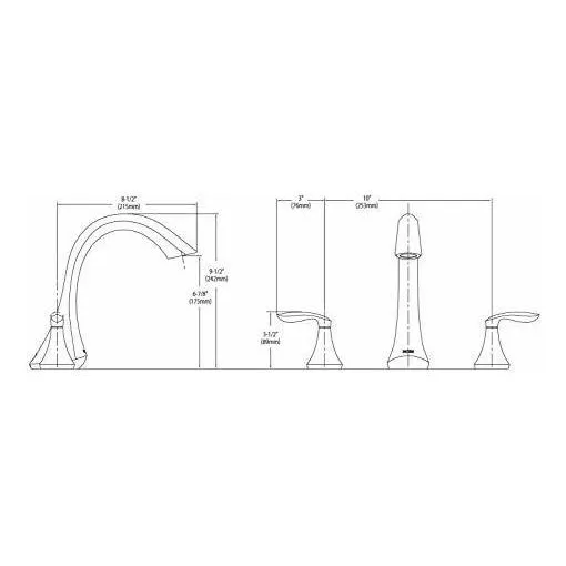 Moen Eva T943 Llave Para Bañera Romano Arco Alto Do