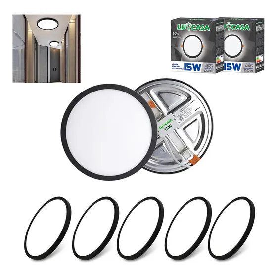 5pz Lamparas De Empotrar 15w Plafon Ajustablee Led Techo