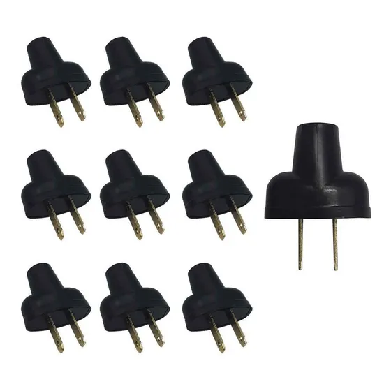 Pack 10 Clavija Ovalada Tipo Royer 127v-15a Vinil Yeilite
