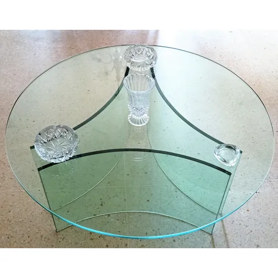 Mesa De Centro Italiana De Cristal De 4 Piezas