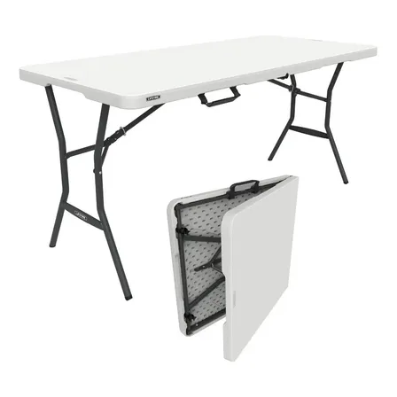 Mesa Plegable Rectangular De 1.53m Lifetime (blanco) Blanco
