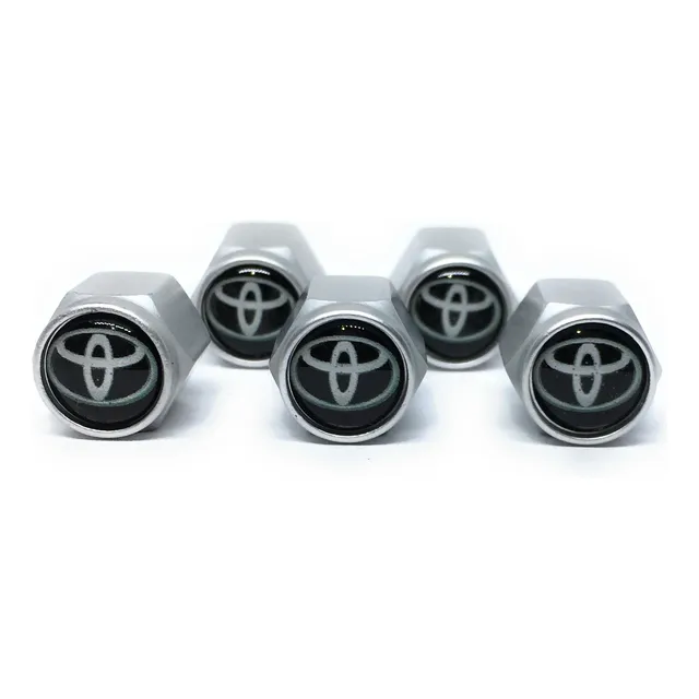 Kit X5 Uds Tapa Cubre Valvula De Aire Lujo Auto Emblema Logo