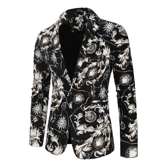 Blazer Traje Chamarra Casual Estampado Flores Para Cabal [u]
