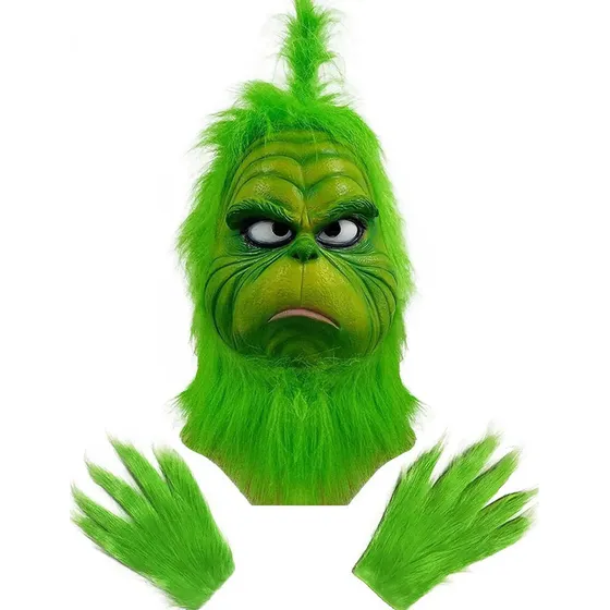 Guantes De Máscara De Monstruo Verde Cosplay Navideño 2023
